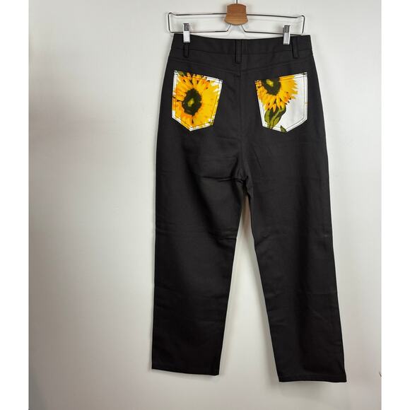 Sunflower High Rise Jeans Abstract Print Baggy Coachella Festival Size L - Picture 3 of 7